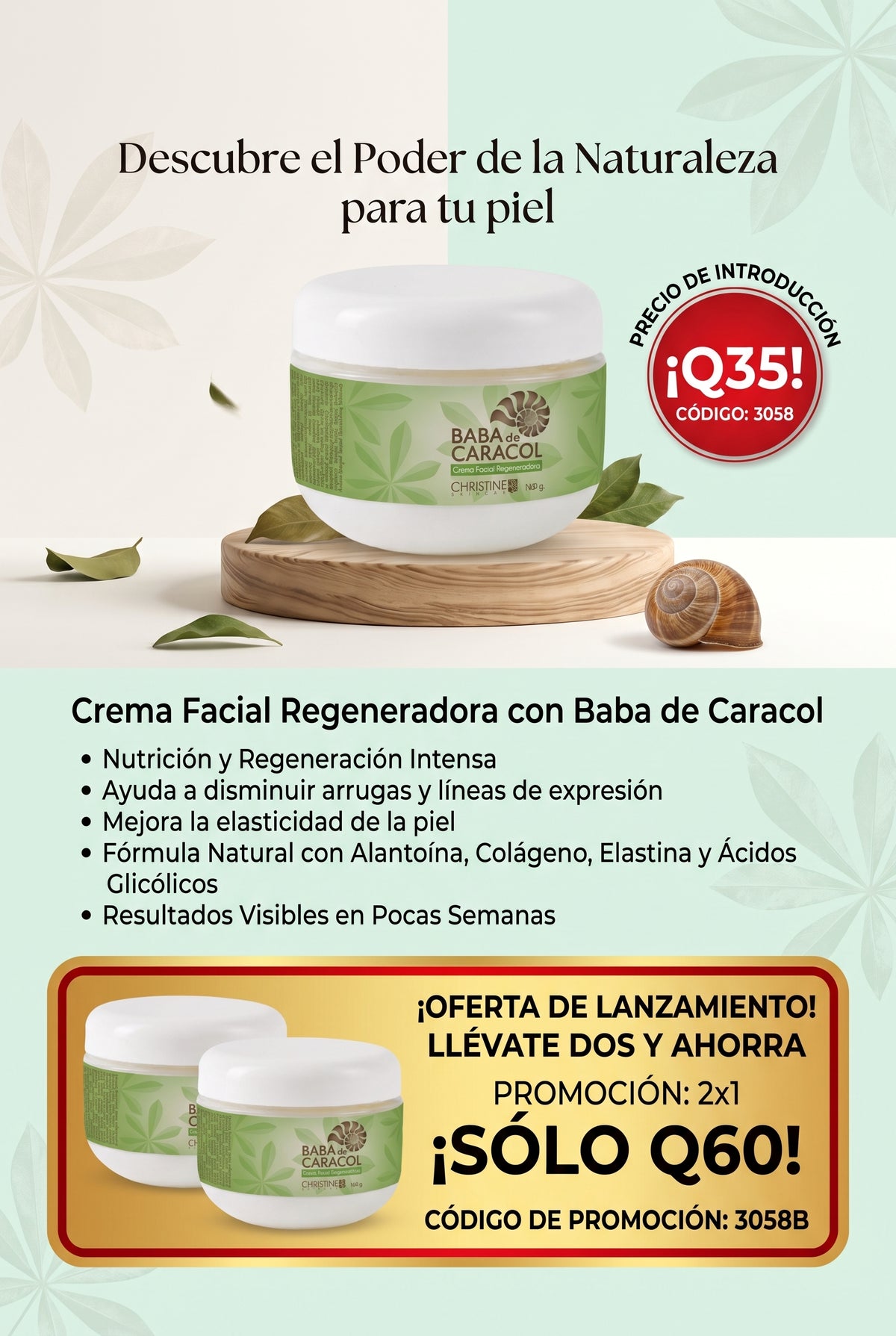 3058B DUO CREMA BABA DE CARACOL 125 GR