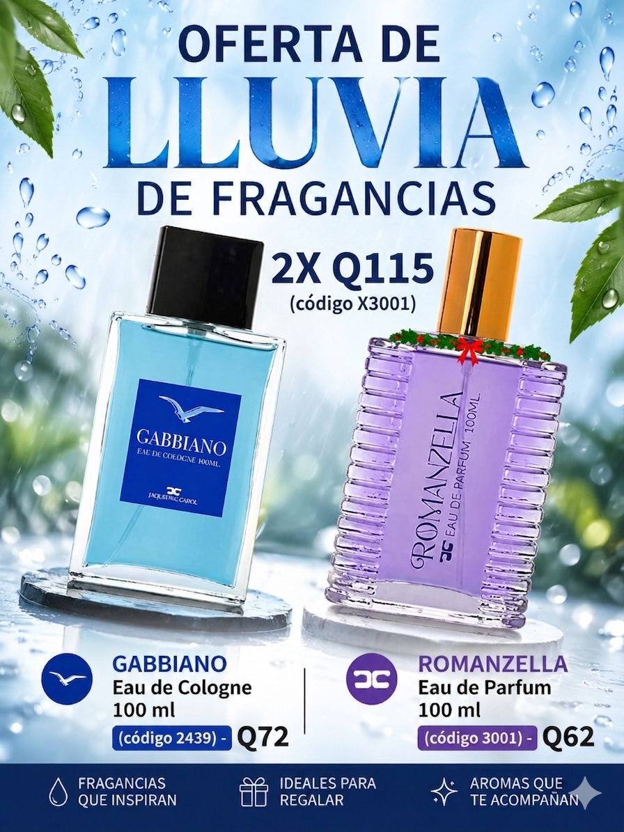 X3001 COLONIA GABBIANO Y PERFUME ROMANZELLA