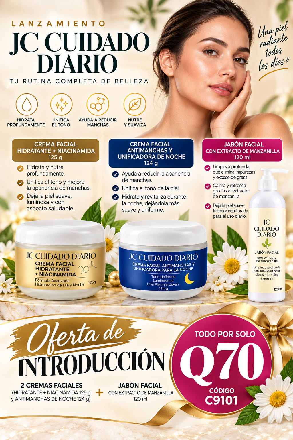 C9101 JC CUIDADO DIARIO CREMA FACIAL DE DIA Y CREMA FACIAL DE NOCHE