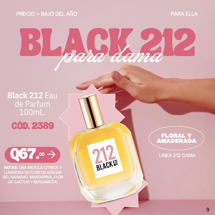 2389 Black 212 Eau de Parfum 100mL.