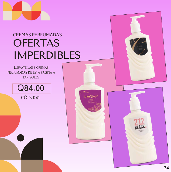 K41 TRIO CREMA DE OLAS NAOMY, CAROL Y BLACK 212 DE DAMA