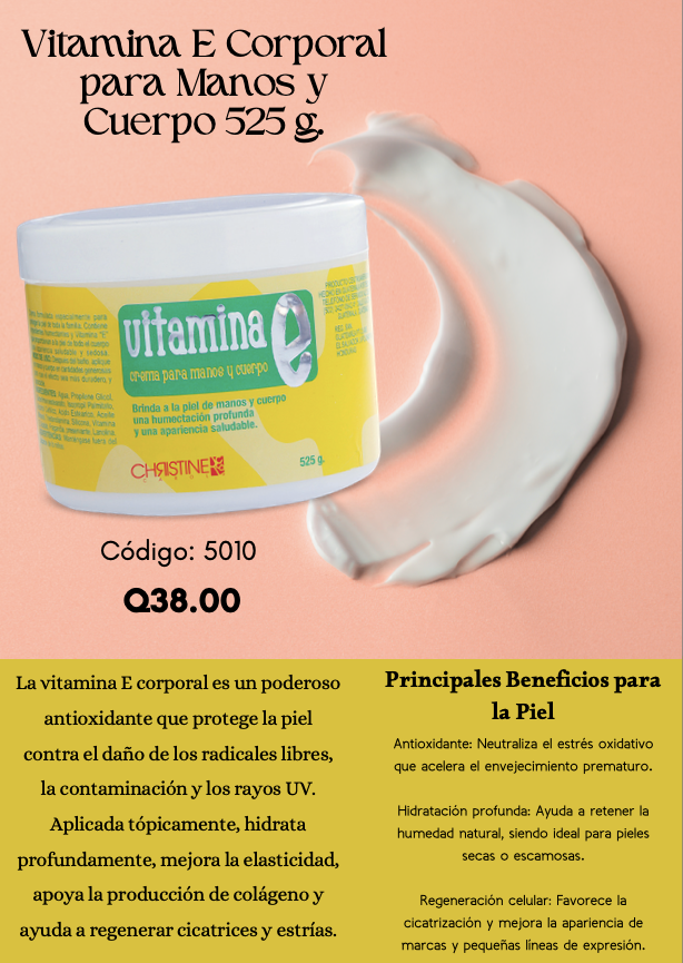 5010 Vitamina E Crema para Manos y Cuerpo 525 g.