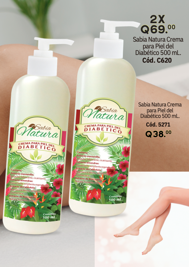 C620 DUO SABIA NATURA CREMA PARA PIEL DIABÉTICO 500ML