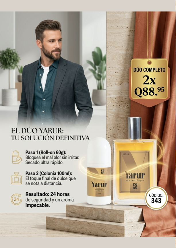 343 DUO YARUR EAU DE COLOGNE 100ML + DESODORANTE ROLL ON 60G