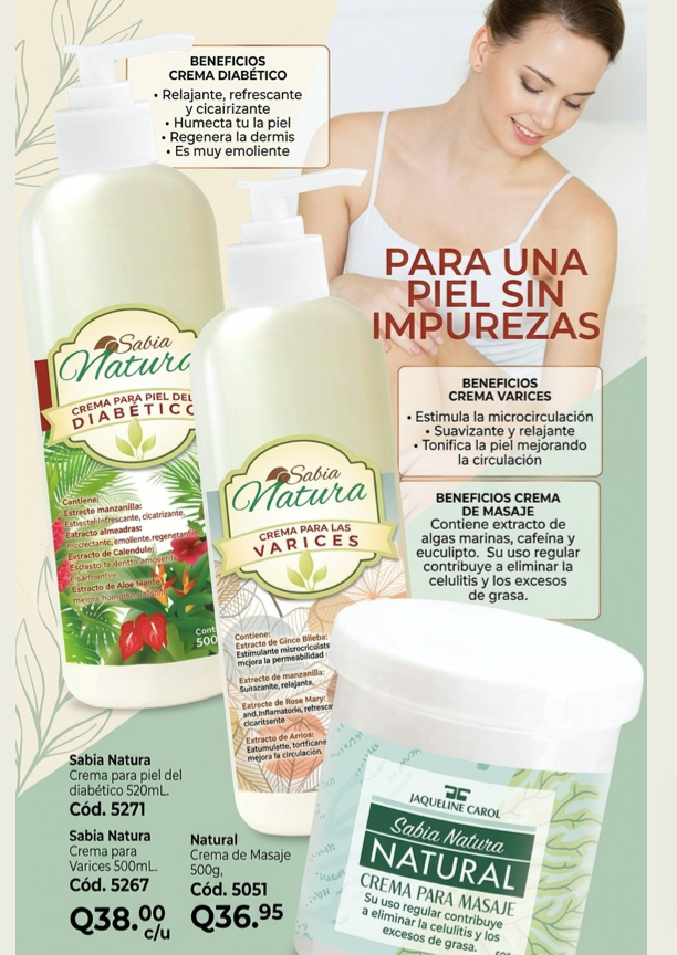 5267 SABIA NATURA CREMA PARA VARICES 500 ML
