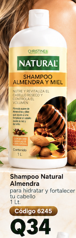 6245 SHAMPOO NATURAL DE ALLMENDRA Y MIEL 1 LT
