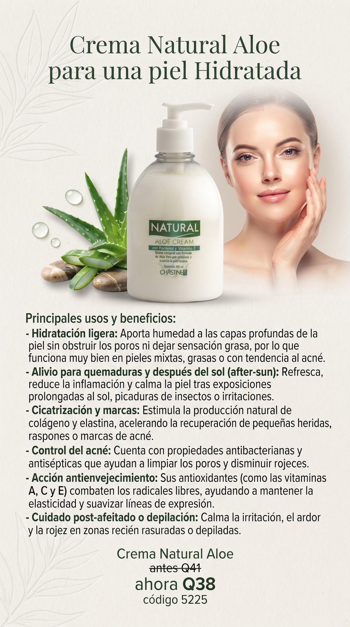 5225 Natural Crema Aloe 500 g.