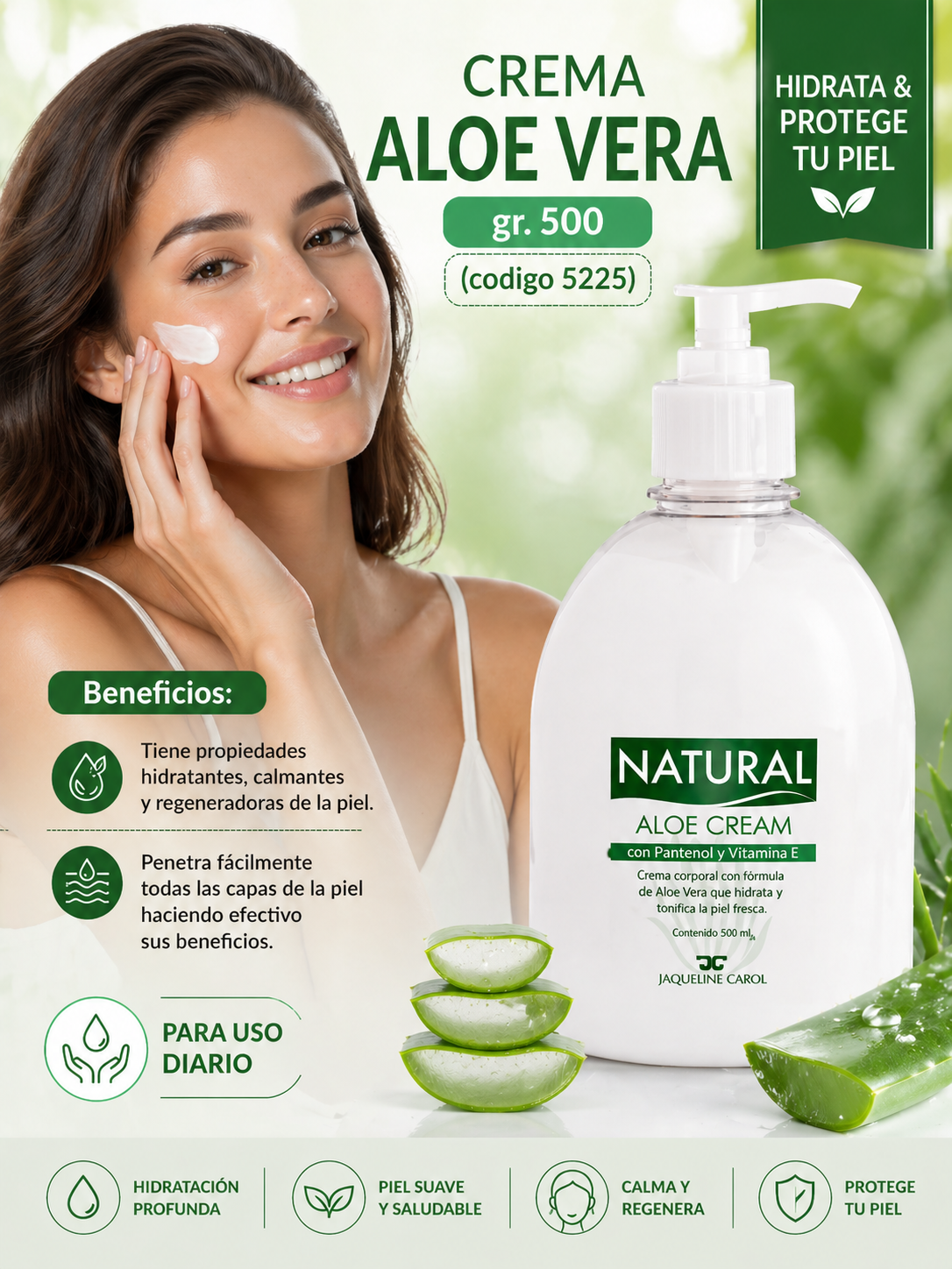 5225 Natural Crema Aloe 500 g.