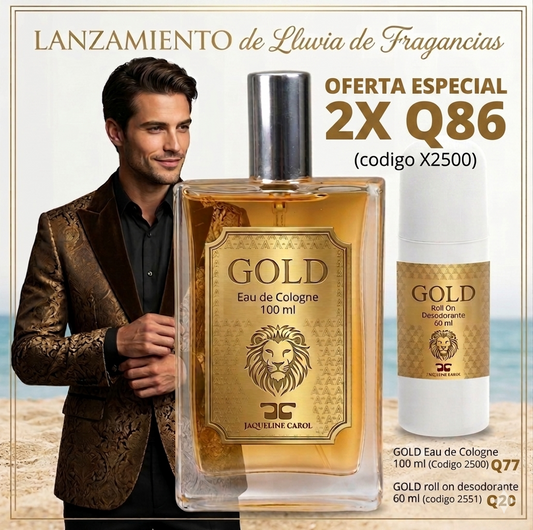 x2500 GOLD COLONIA Y ROLL ON