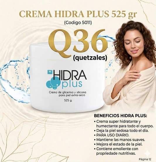 5011 Hidra Plus Crema de glicerina y silicona para piel extra-seca 525 g.