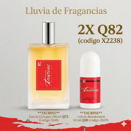 X2238 TAURINE EAU DE COLOGNE 100ML + ROLL ON 60G.