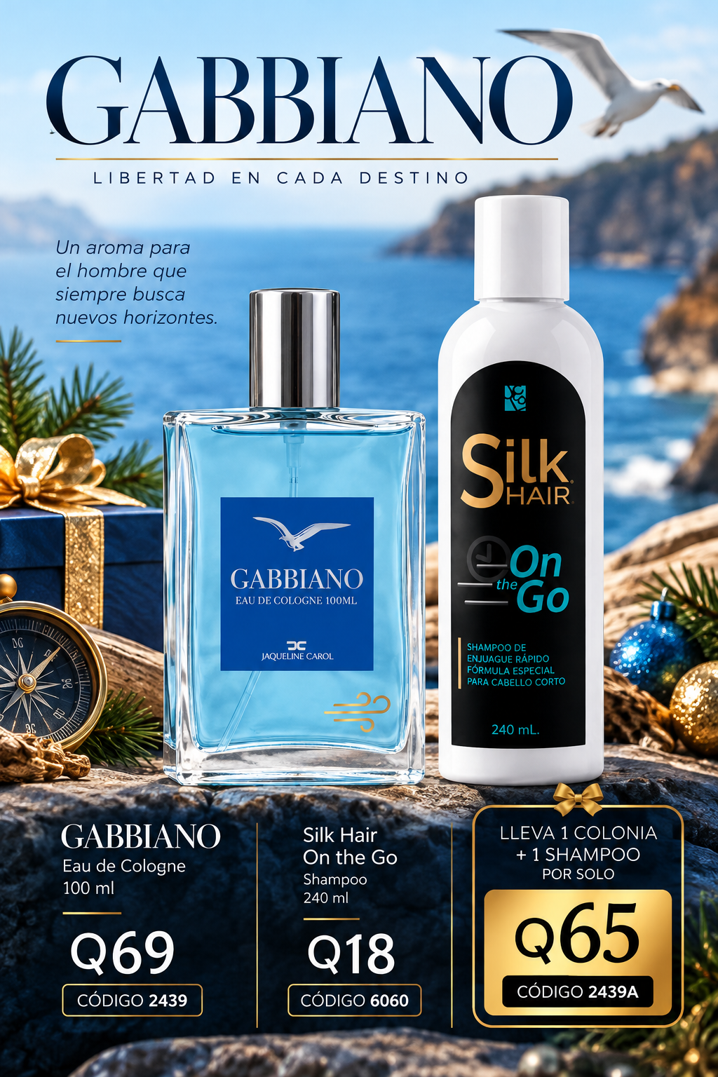 2439A GABBIANO EAU DE COLOGNE Y SHAMPOO ON THE GO