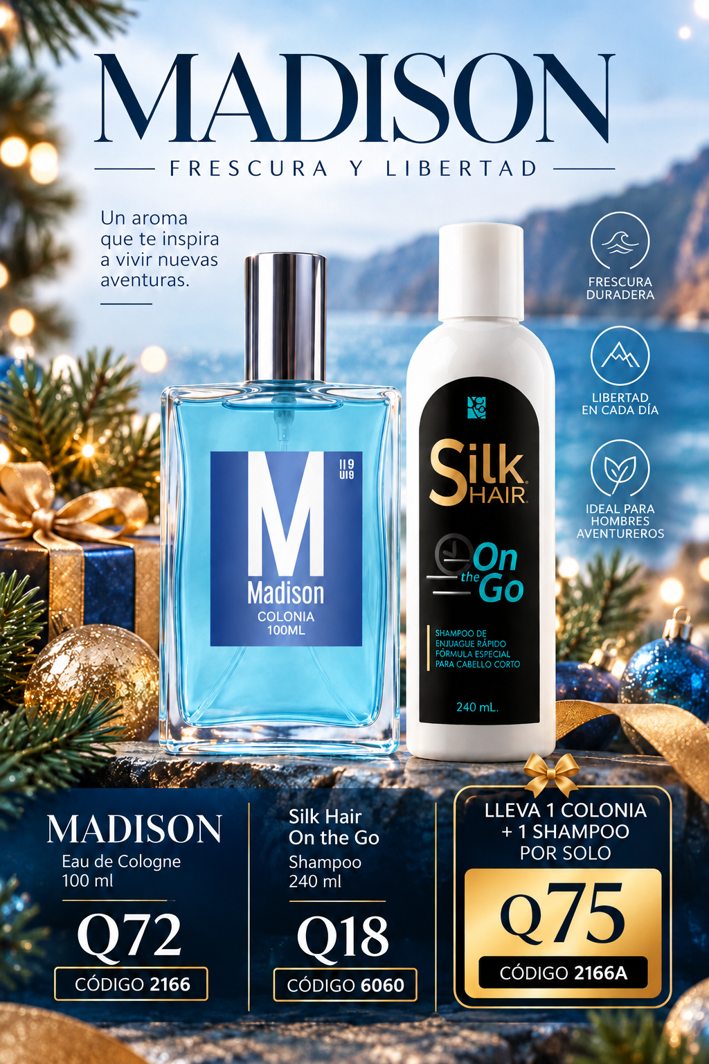 2166A MADISON EAU DE COLOGNE Y SHAMPOO ON THE GO