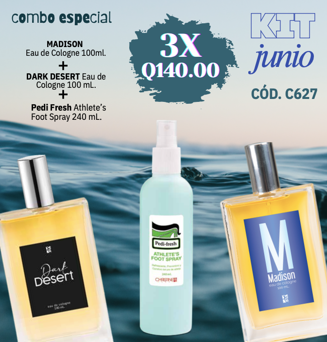 C627 EAU DE COLOGNE MADISON, DARK DESERT Y SPRAY PEDI FRESH