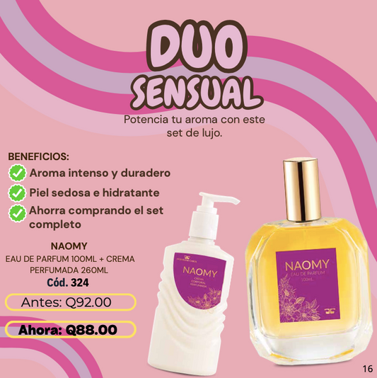 324 NAOMY Eau de Parfum 100mL. + Crema de Olas 240mL.