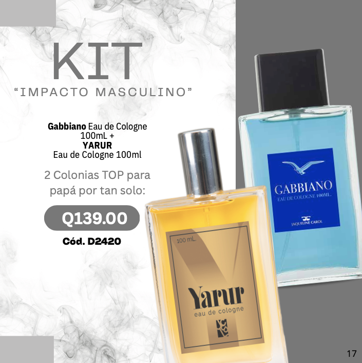 D2024 EAU DE COLOGNE GABBIANO Y YARUR 100 ML CADA UNA