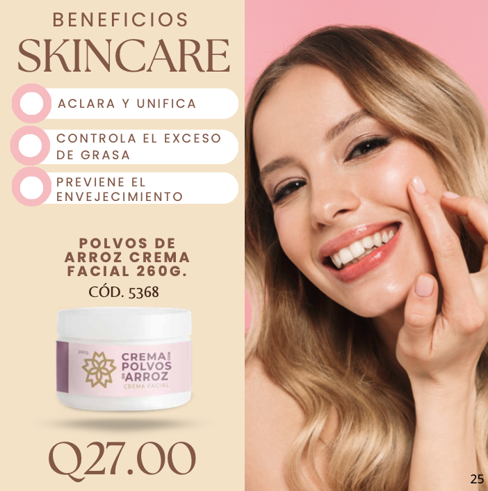 5368 POLVO DE ARROZ Crema Facial 260g
