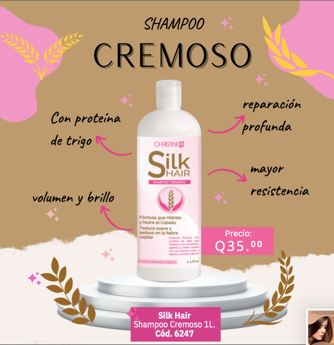 6247 SILK HAIR CREMOSO Shampoo 1L.