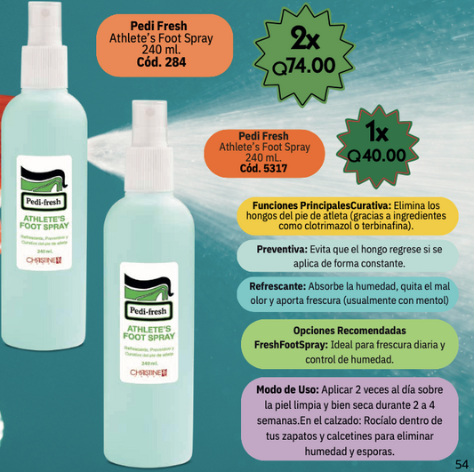 284 DUO Pedi Fresh Athlete’s Foot Spray 240 mL.