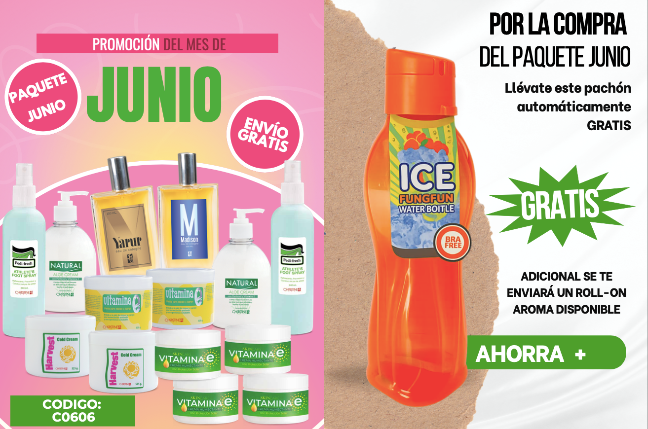 C0606 4 CREMAS VIT E FACIAL, 2 HARVEST, 2 VIT E CORPORAL, 2 CREMA ALOE, 2 SPRAY PEDIFRESH, 1 COLONIA YARUR Y 1 COLONIA MADISON