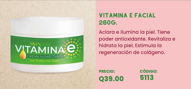 5113 Vitamina E Crema Facial Humectante 260 g.