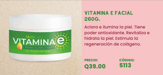 5113 Vitamina E Crema Facial Humectante 260 g.