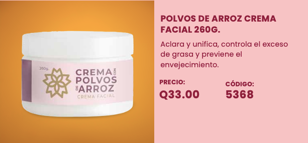 5368 POLVO DE ARROZ Crema Facial 260g
