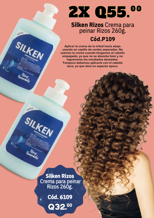 P109 DUO Silken Rizos Crema para peinar rizos 260g.
