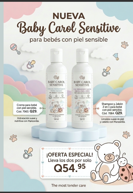 7064 BABY CAROL SENSITIVE SHAMPOO Y JABON 2 EN 1