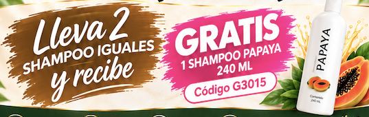 G3015 PAPAYA SHAMPOO GRATIS POR LA COMPRA DE DOS SHAMPOO