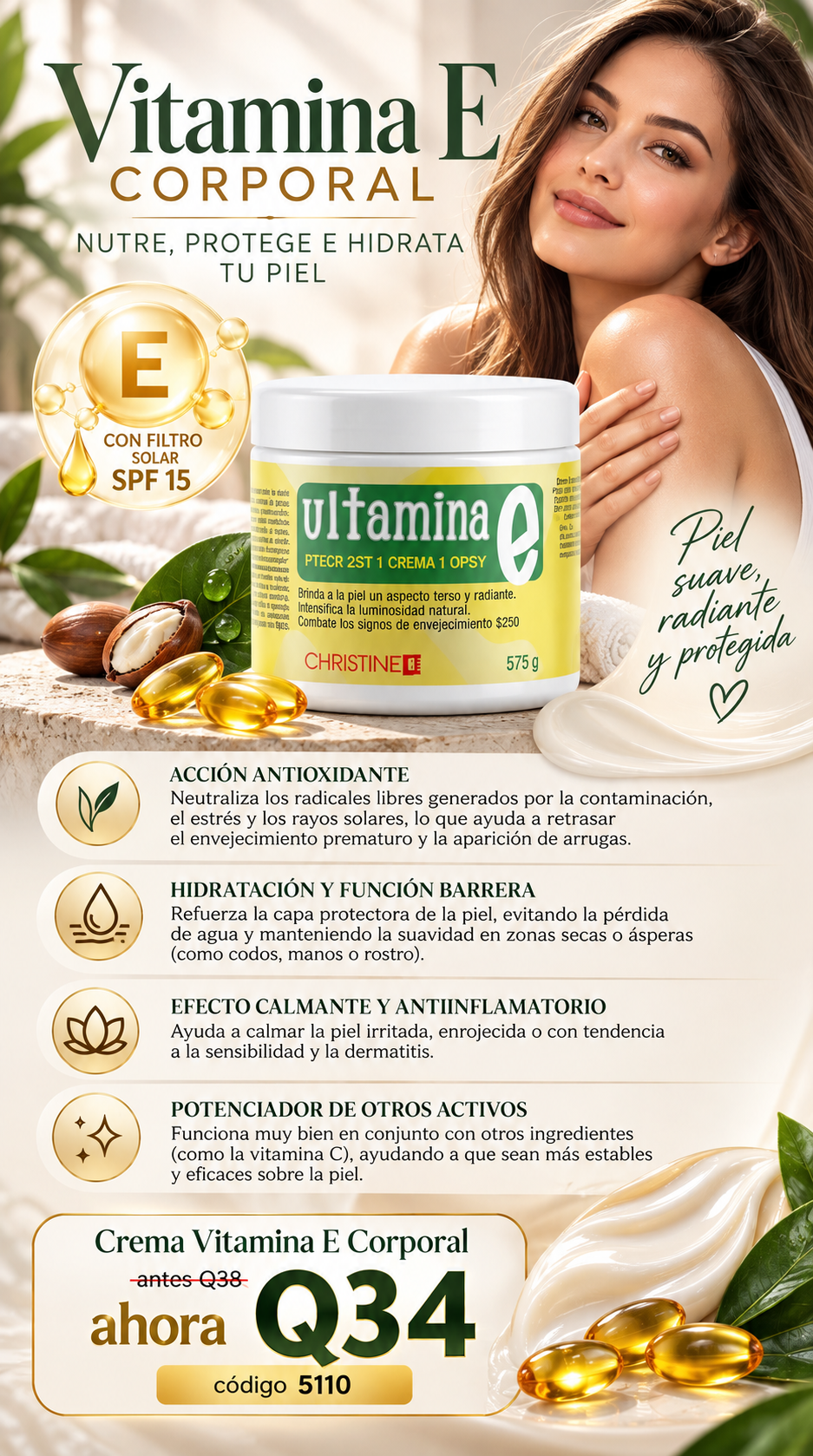 5110 CREMA VITAMINA E CORPORAL 525 G